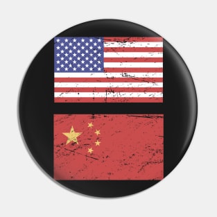 United States Flag & China Flag Pin