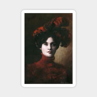 Victorian Lady In Red Magnet