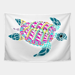 magical tropical turtle ecopop carey caguama art wallpaper Tapestry