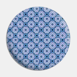 Blue Aesthetic Fabric Pattern Pin
