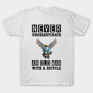 Mens Never Underestimate An Old Man On A Bike Grandpa Ringneck Tumbler