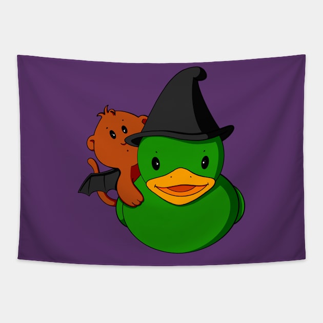 Wicked Witch Rubber Duck Tapestry by Alisha Ober Designs