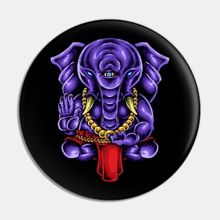 Blue Ganesha Elephant Pin