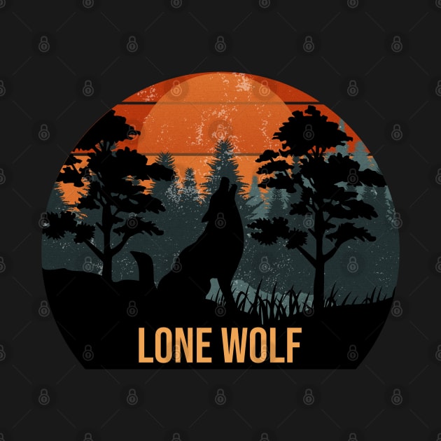 Lone wolf howling in the forest by Creastore