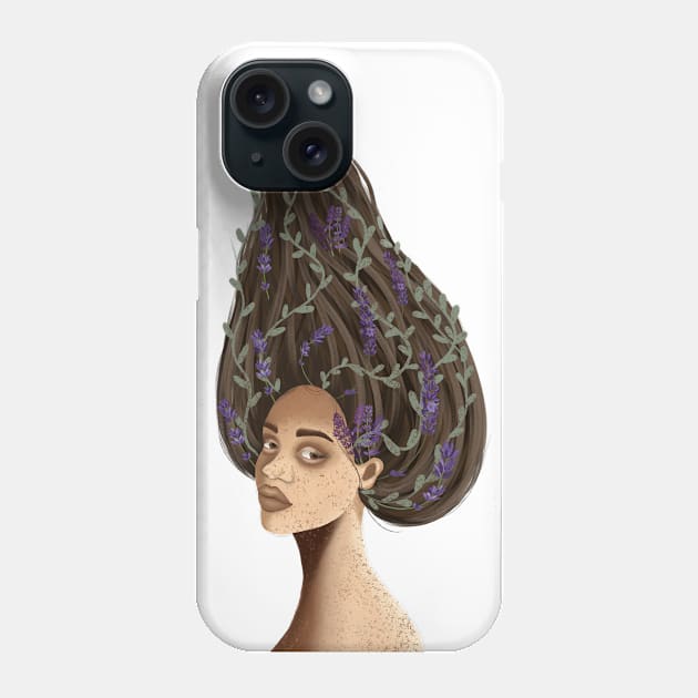 African american woman fairy nymph freckles unique design Phone Case by Nastya Li