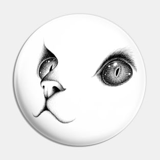 Sketch Cat Face hand Drawn Pin