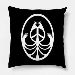 Peace, Love and Peacocks (White) Pillow