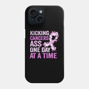 Kicking Cancers Ass One Day At A Time Phone Case