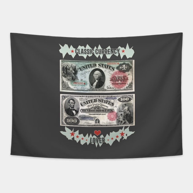 Classic Currency Lover Tapestry by CyclopsDesign