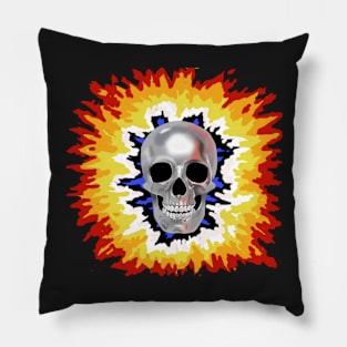 Skull in flame Pillow