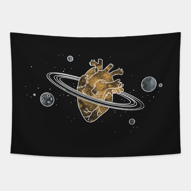 Heart shaped planet Tapestry by MugDesignStore