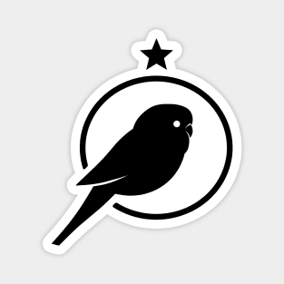 Budgie. Design for bird fans and lovers in black ink. Magnet