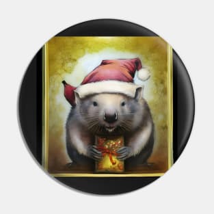 Holiday Wombat Pin