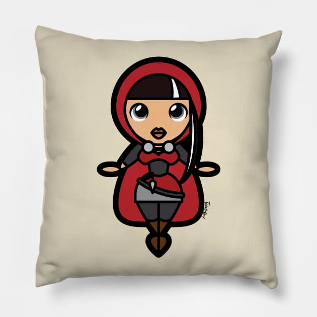 Cerise Hood Tooniefied Pillow by Tooniefied