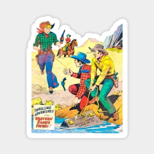 The River Money Western Robbery Cowboy Retro Broncho Bill Comic Magnet