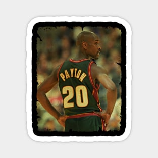 Gary Payton - Vintage Design Of Basketball Magnet