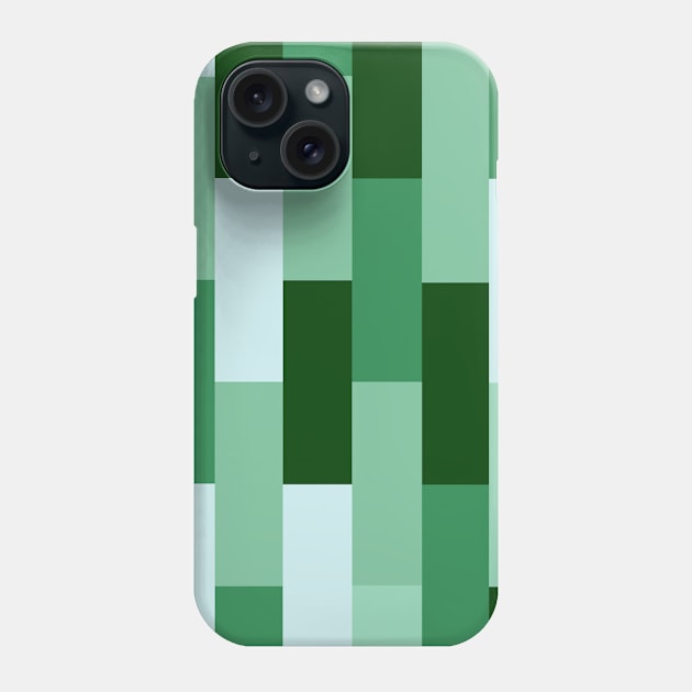 Green Striped Geometric Pattern in Blocks Phone Case by OneThreeSix