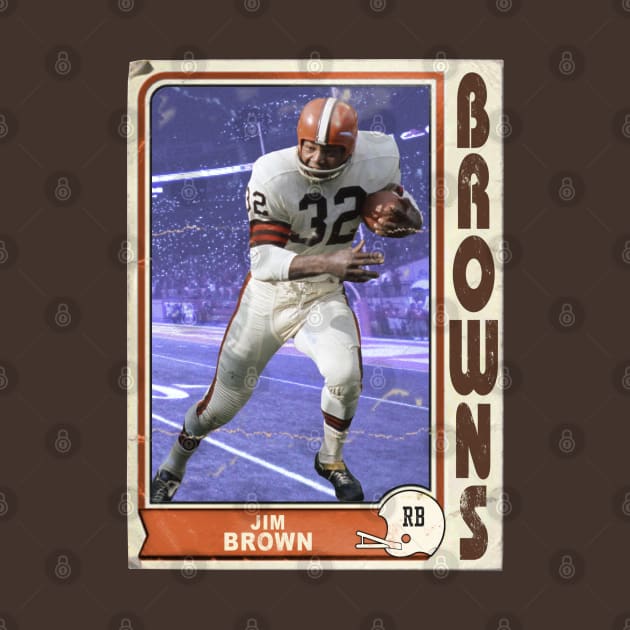 Retro Jim Brown Football Trading Card by darklordpug