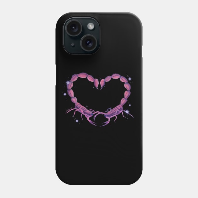 Scorpion Love Phone Case by jeriraeart