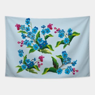 Blue Flowers Tapestry