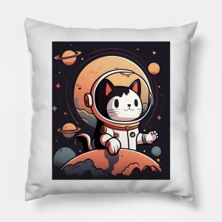 Catronaut Cute Cat Astronaut Deep In Space Cosmic Cat Science - Funny Cats Pillow