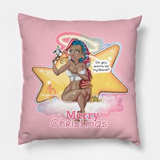 Do you wanna be my friend? Merry Christmas Pillow