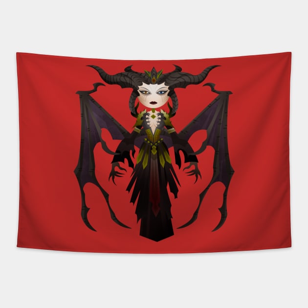 Queen Demon Tapestry by Firebluegraphics