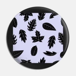 Leaves Pattern - Grey and Black on Blue Pin