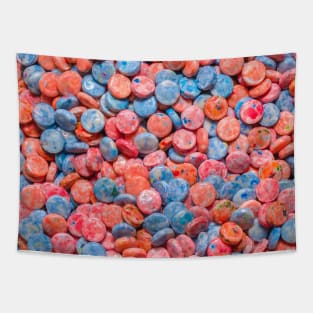 Blue and Red Bubblegum Chews Tapestry