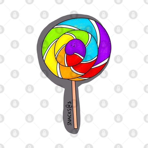 Rainbow Colored Lollipop by Snacks At 3