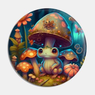 Magic mushroom in the magic forest Pin