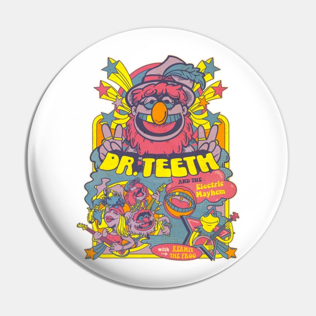 Vintage Dr. Teeth X Electric Mayhem Rainbows Pin by 80sCartoons.Club