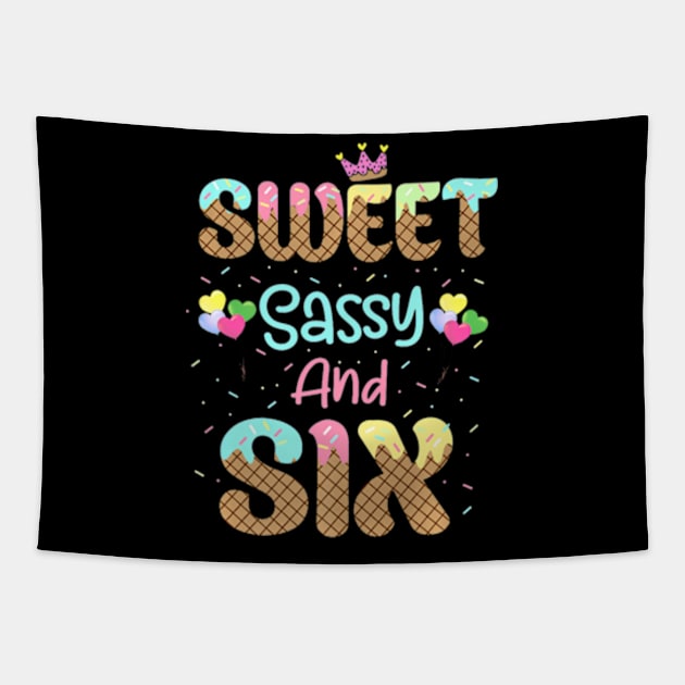 Sweet Sassy And Six Birthday For Girls 6 Year Old Tapestry by Zoe Hill Autism