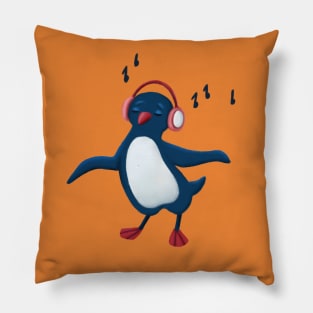 Penguin Music Party Pillow