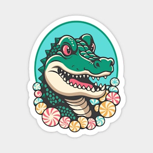 Crocodile Loves Candy Magnet