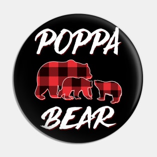 Poppa Bear Red Plaid Christmas Pajama Matching Family Gift Pin