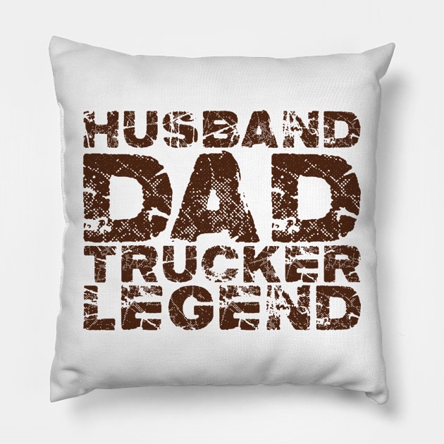 Husband Dad Trucker Legend #1 Pillow by aifuntime