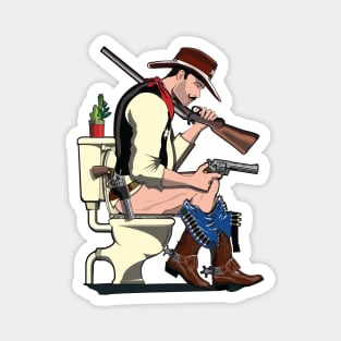 Cowboy on the Toilet Magnet