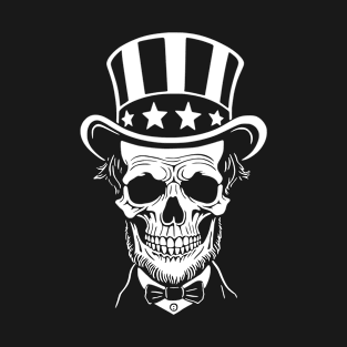 Abraham Lincoln Funny Skull American Patriot Skeleton T-Shirt