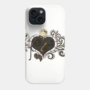 Wonderful steampunk heart, lineart Phone Case