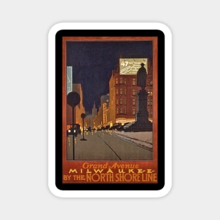 Milwaukee - Grand Avenue - Vintage Travel Poster Magnet