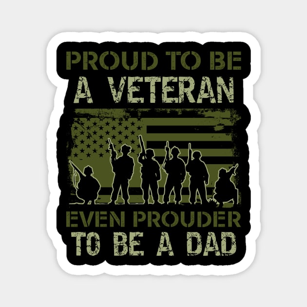 Proud To Be A Veteran Dad- patriotic- USA Magnet by Crimson Leo Designs