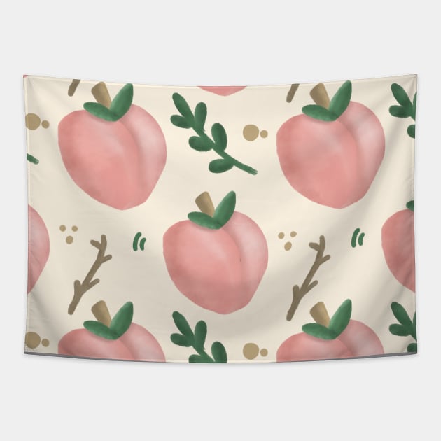 Peaches Seamless Pattern Tapestry by whicha12