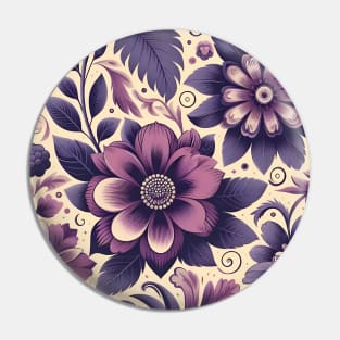 Purple Floral Pin