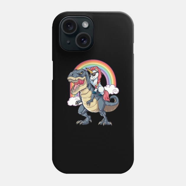 Unicorn Riding Dinosaur- Phone Case by Xizin Gao