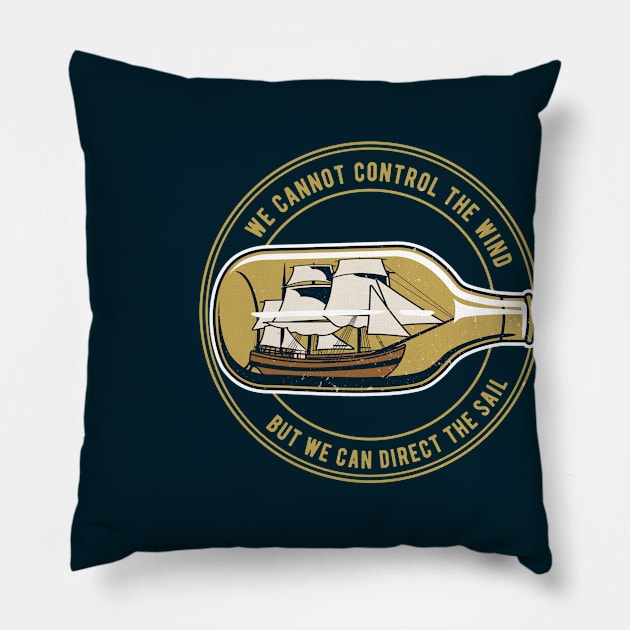 Ship in the Bottle Pillow by LineXpressions