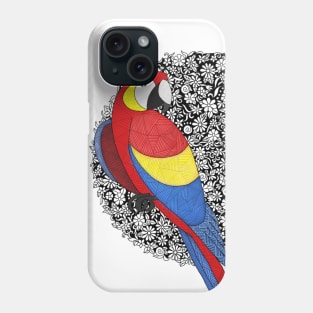 Floral parrot Phone Case