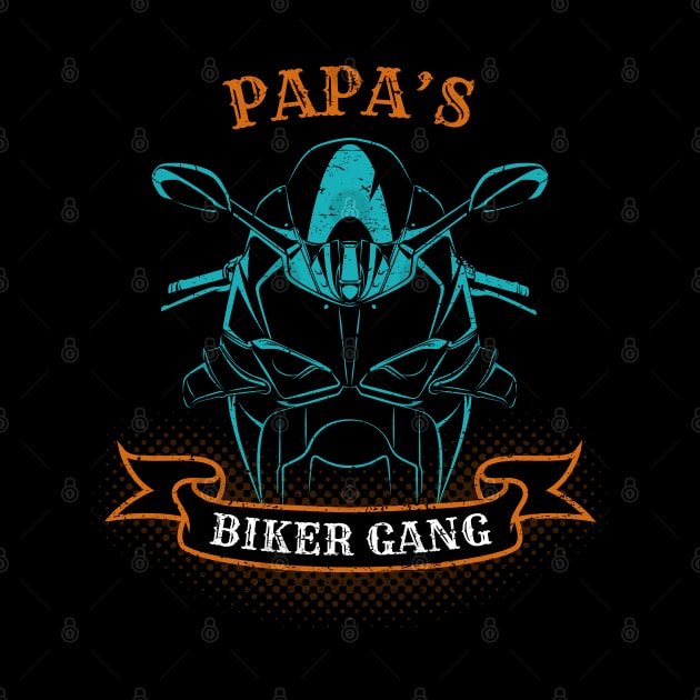 Papa's Biker Gang Father's Day by DwiRetnoArt99