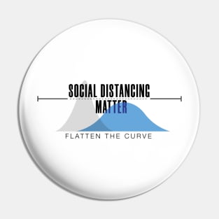 Flatten the curve with social distancing Pin