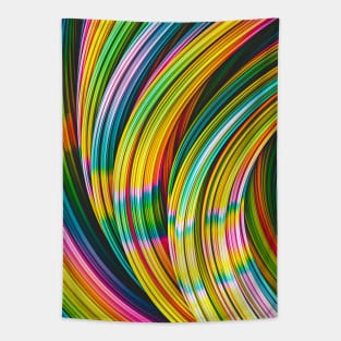 Psychedelic Rainbow Colorful Abstract Art Strands Tapestry